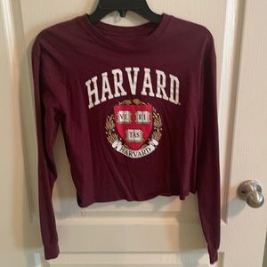 Cropped Harvard long sleeve T size M